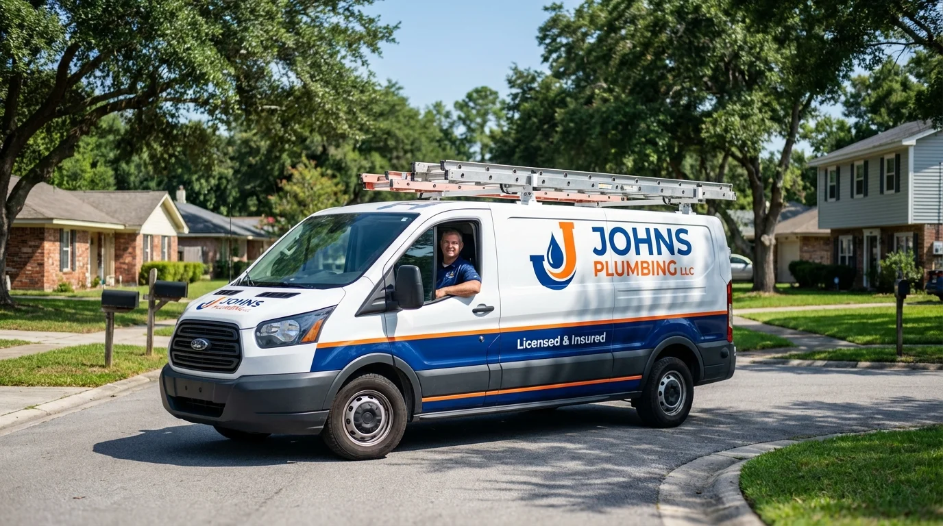 Johns Plumbing LLC service van in Quincy, WA